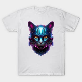 Midnight Mech - The Black Cyborg Cat T-Shirt